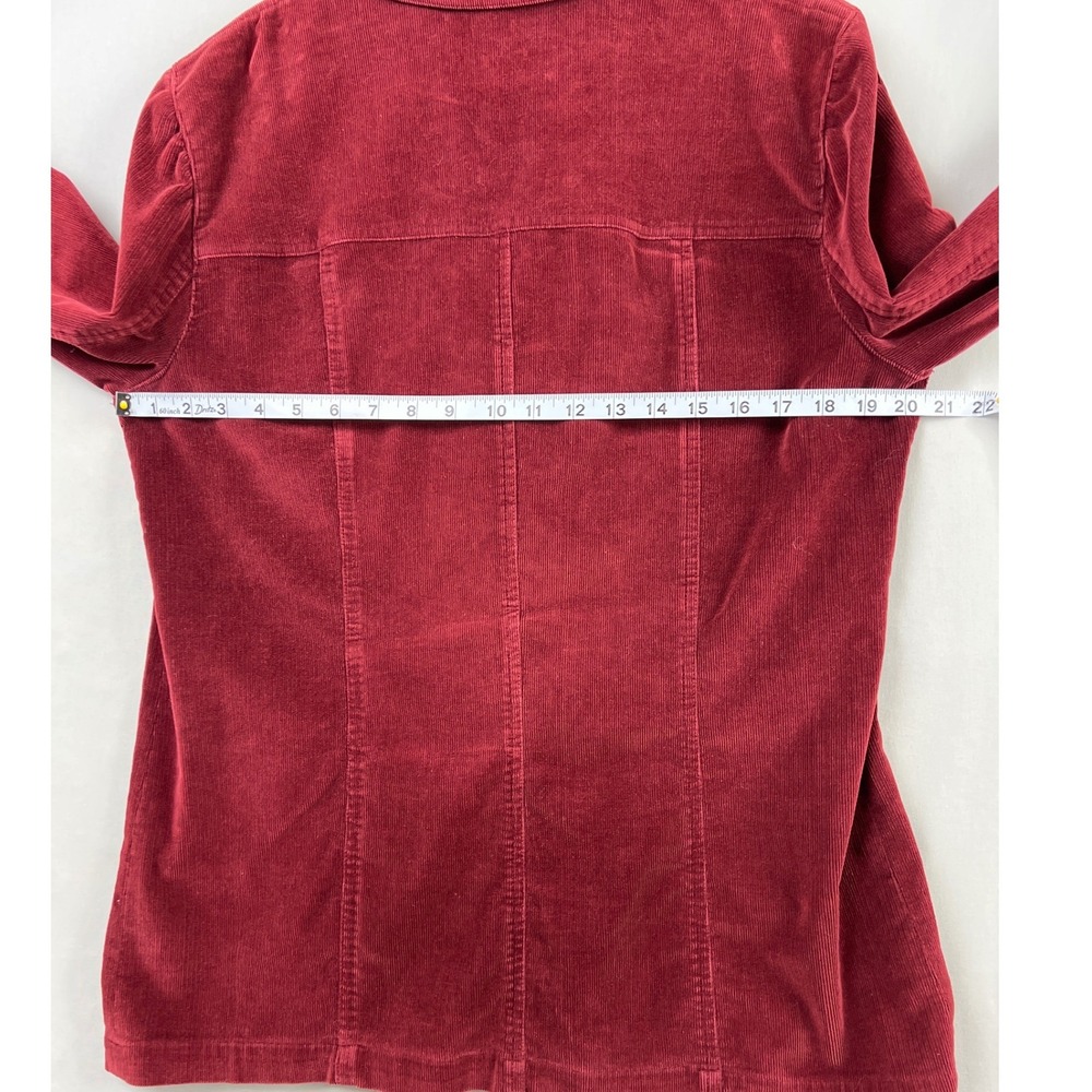 Jones Wear Sport Corduroy Jacket Womens 10 Burgundy Red Stretch Button Front - Picture 6 of 9